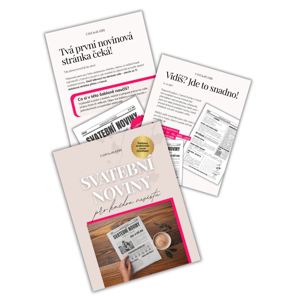 Svatební noviny šablona zdarma v e-booku Svatební noviny pro každou nevěstu